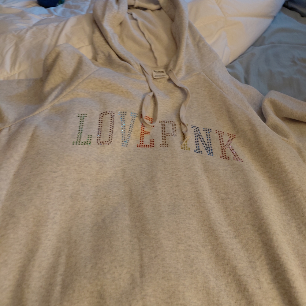 PINK Victoria's Secret Light Gray Pullover Hoodie